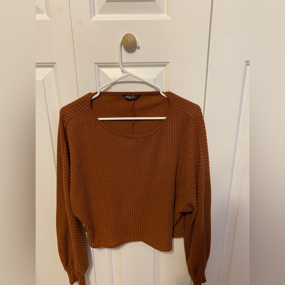 oversized womens small brown long sleeve comfy shirt